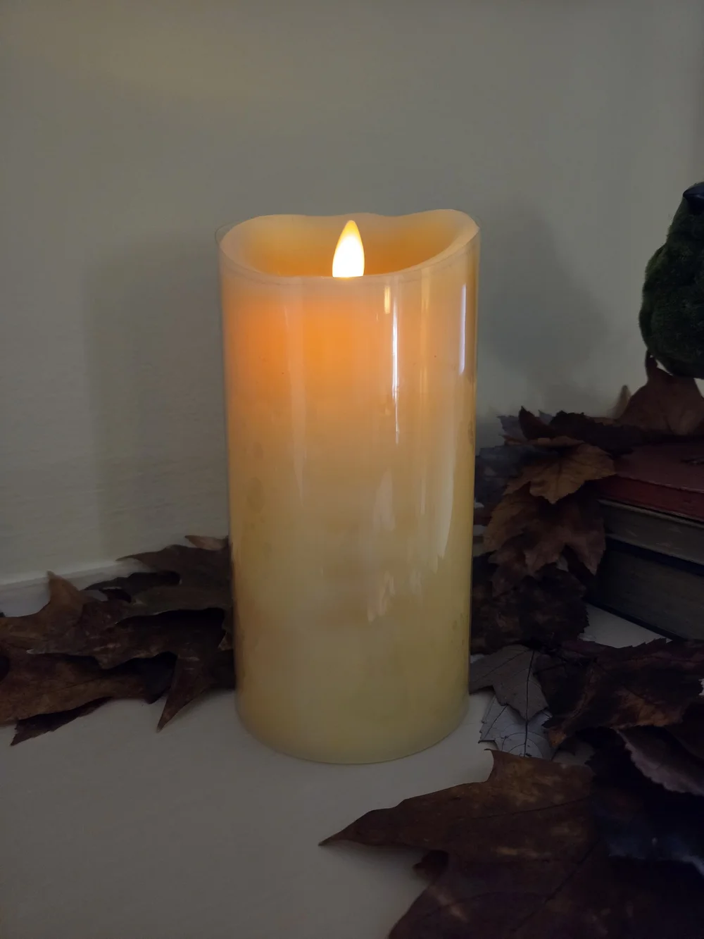 Luminara Moving Wick Flameless Pillar Candle With Remote - Peach